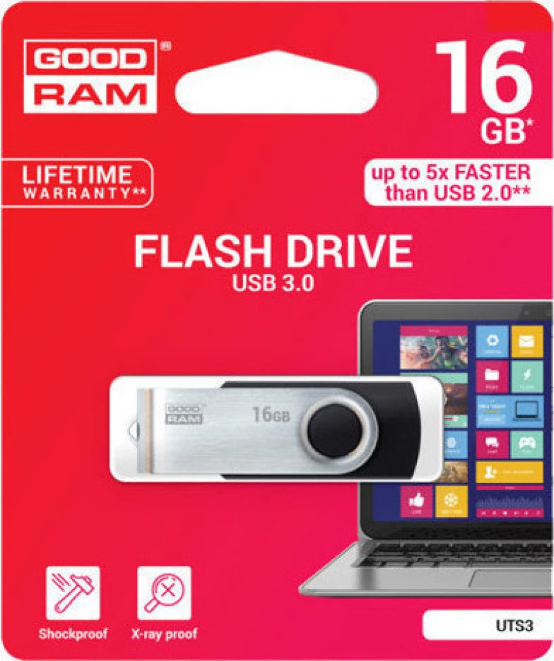 GoodRAM UTS3 16GB USB 3.0 Μαύρο