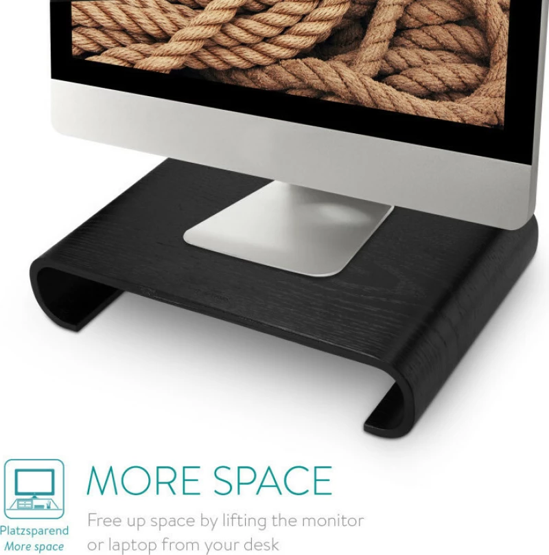 Navaris Monitor Wood Stand Black