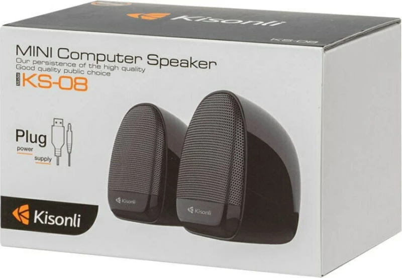 Kisonli Ks-08 Ηχεια 2X3W Usb Μαυρο 22158