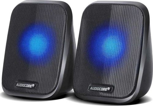 Audiocore Ac835 2.0 Stereo Speakers With Led Backlighting For Pc Laptop Smartphone