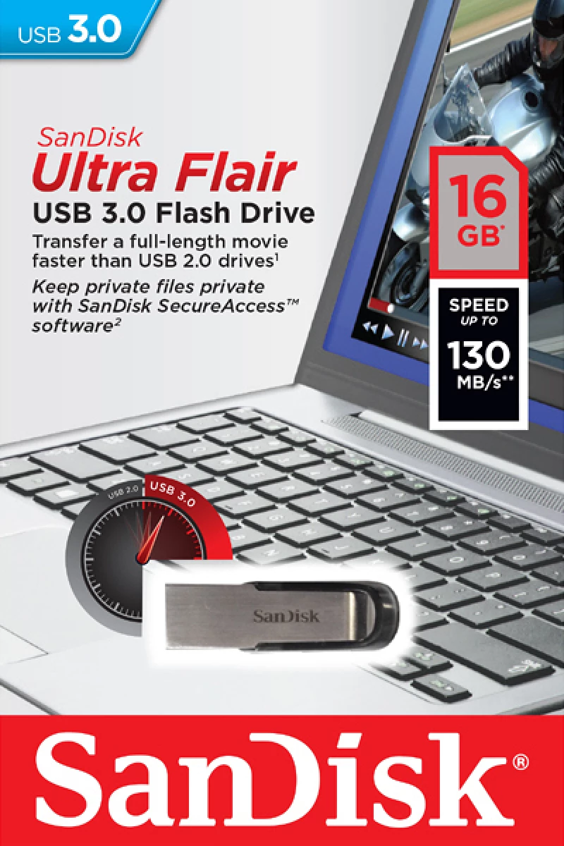 Sandisk Ultra Flair 16GB USB 3.0 Black