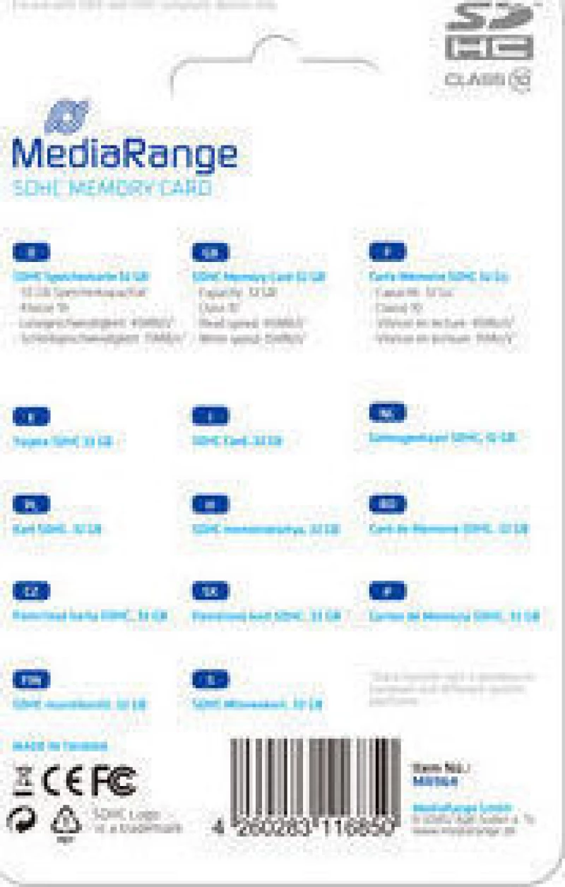MediaRange SDHC 32GB Class 10
