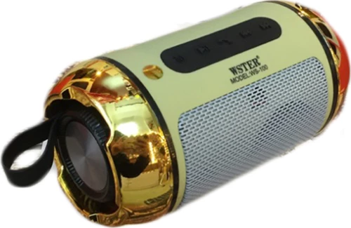 WSTER WS-100 Ηχείο Bluetooth με Ραδιόφωνο Gold/Green