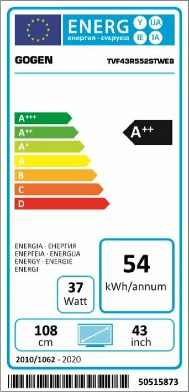 GoGEN TVF 43R552 STWEB Smart 43"