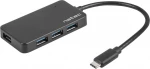 Natec Hub Usb C Silkworm Σε 4 X Usb 3.0 Μαύρο - (Nhu-1343)