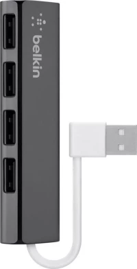 Belkin ultra flat 4-Port Slim Travel-Hub passiv black F4U042BT