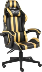 vidaXL Racing Καρέκλα Gaming Black/Gold Stripes