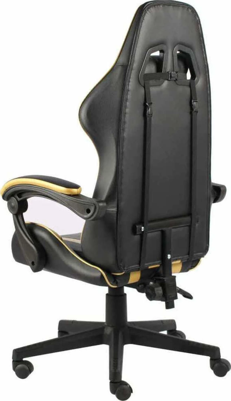 vidaXL Racing Καρέκλα Gaming Black/Gold Stripes