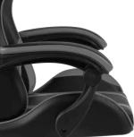 vidaXL Racing με Υποπόδιο Black/Grey Stripes