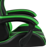 vidaXL Racing με Υποπόδιο Black/Green Stripes