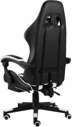 vidaXL Racing με Υποπόδιο Black/White Stripes