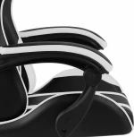 vidaXL Racing με Υποπόδιο Black/White Stripes