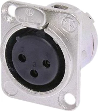 Neutrik Nc3Fd-L-1 Θηλυκό Βύσμα Xlr 3 Πόλων Τύπου "D" Για Panel - Νικέλιο