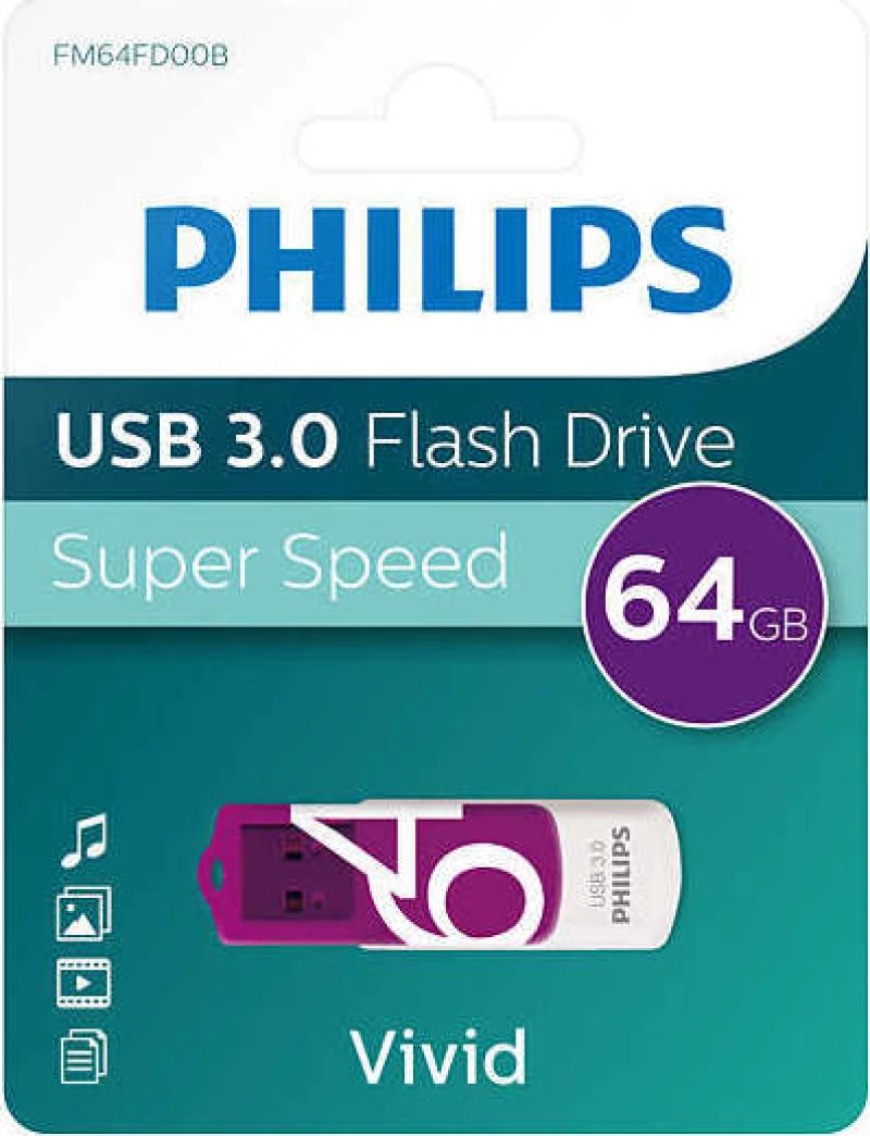 Philips Vivid 64GB USB 3.0 Purple