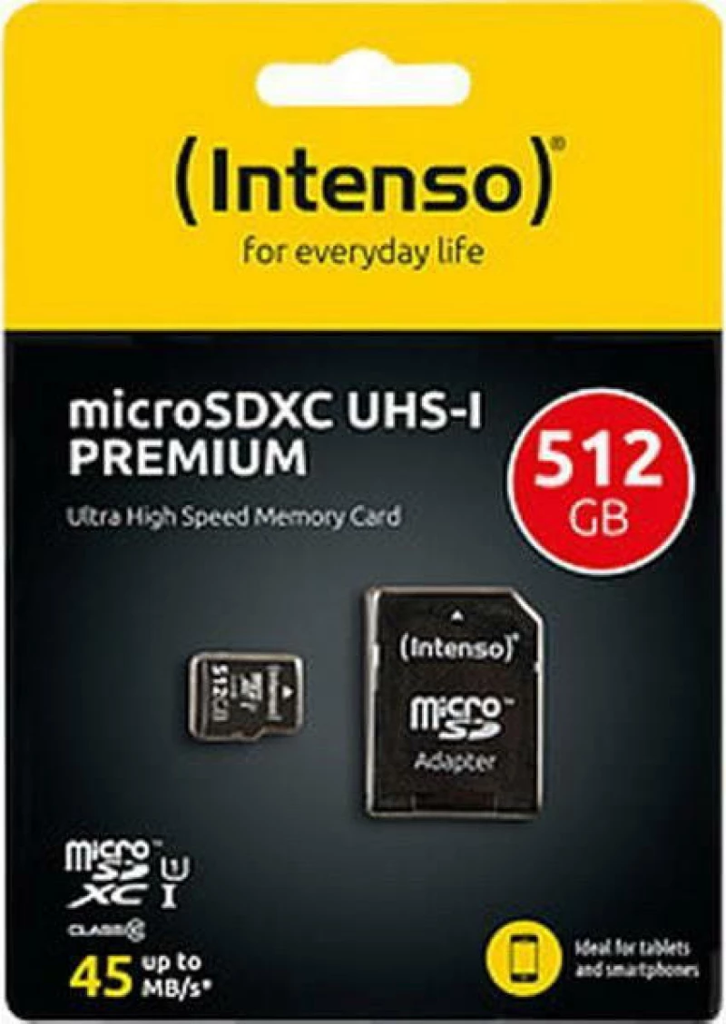 Intenso microSDXC 512GB U1 with Adapter