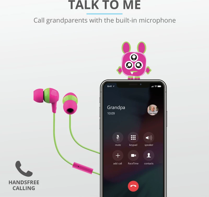 Trust Buddi Kids In-ear Handsfree με Βύσμα 3.5mm Ροζ