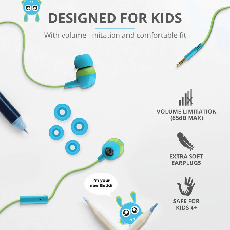 Trust Buddi Kids In-ear Handsfree με Βύσμα 3.5mm Μπλε
