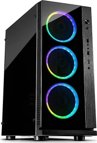 Inter-Tech W-Iii Rgb Πύργος Μαύρος (Μαύρο)