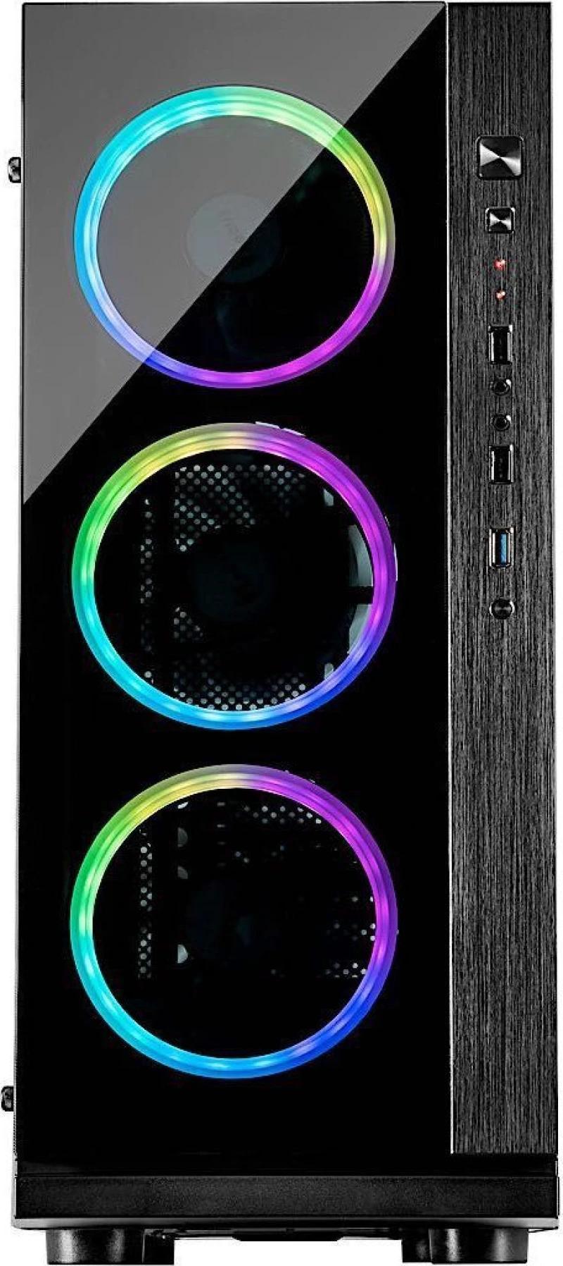 Inter-Tech W-Iii Rgb Πύργος Μαύρος (Μαύρο)