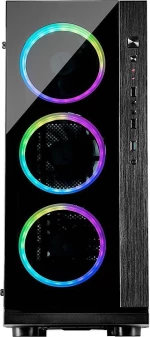 Inter-Tech W-Iii Rgb Πύργος Μαύρος (Μαύρο)