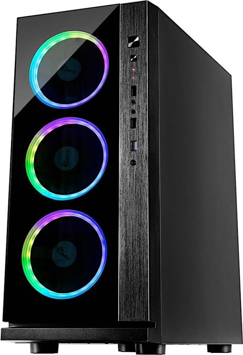 Inter-Tech W-Iii Rgb Πύργος Μαύρος (Μαύρο)