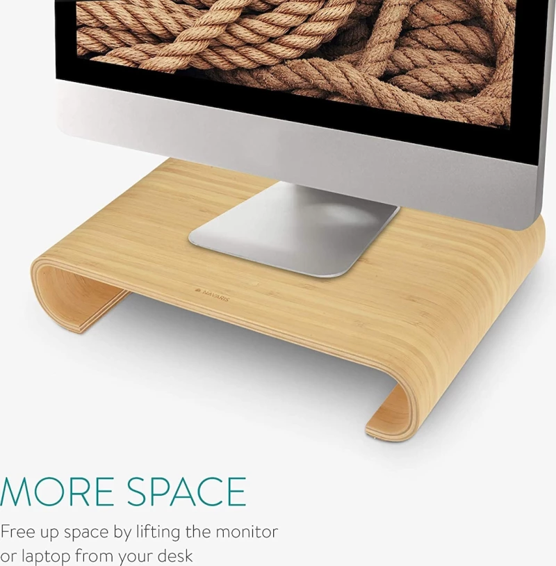 Navaris Monitor Wood Stand Bamboo