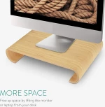 Navaris Monitor Wood Stand Bamboo