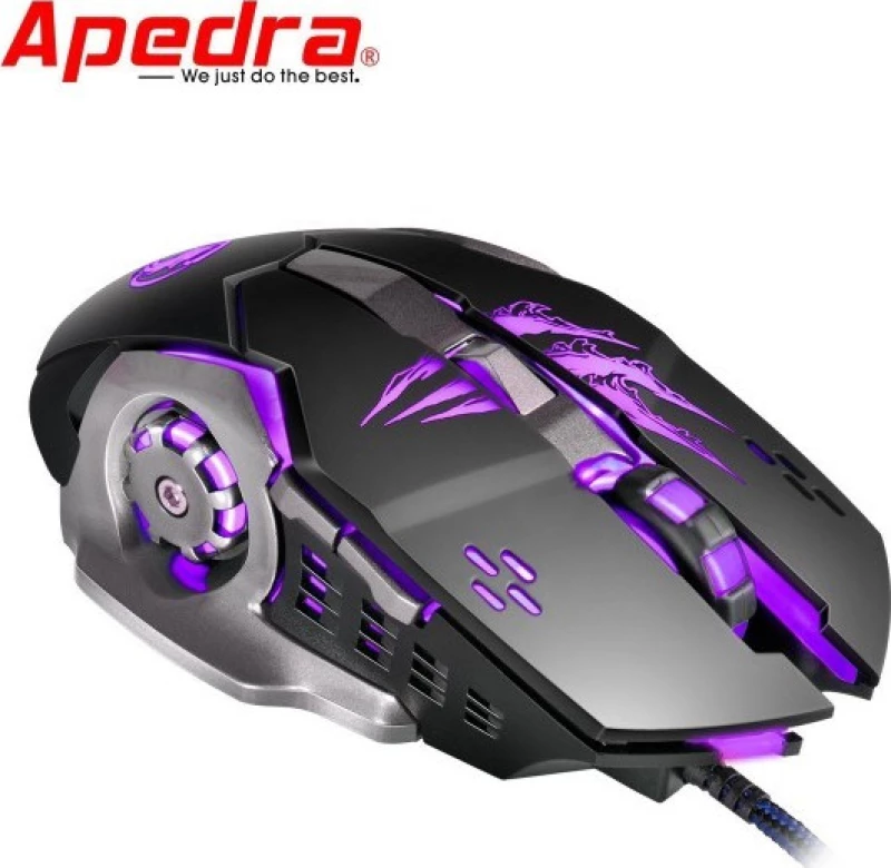Apedra A8 Gaming Ποντίκι Μαύρο