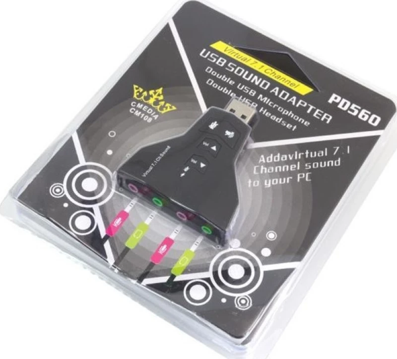 USB Εξωτερική Κάρτα Ήχου Virtual 7.1ch Double Headset