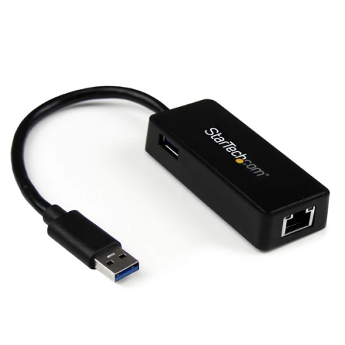 Startech Usb 3.0 To Gigabit Ethernet Adapter Nic W/ Usb Port Black Usb31000Sptb