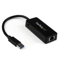 Startech Usb 3.0 To Gigabit Ethernet Adapter Nic W/ Usb Port Black Usb31000Sptb