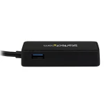 Startech Usb 3.0 To Gigabit Ethernet Adapter Nic W/ Usb Port Black Usb31000Sptb