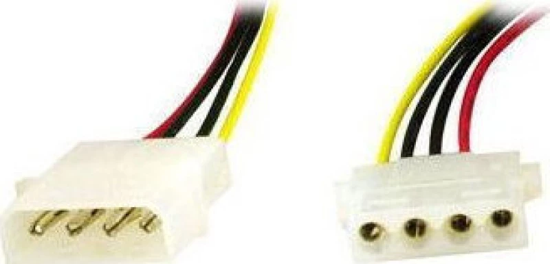 Καλώδιο Επέκτασης Τροφοδοσίας IDE 4 Pin Molex Αρσενικό σε 4 Pin Θηλυκό (20cm) (OEM)