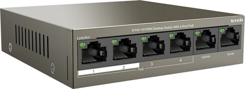 Network Switch Tenda 6-Port Fe Tef1106P-4-63W 58W (4X Poe)