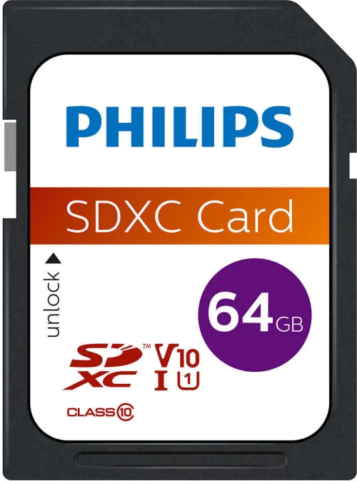 Philips SDXC 64GB Class 10 U1 with Adapter