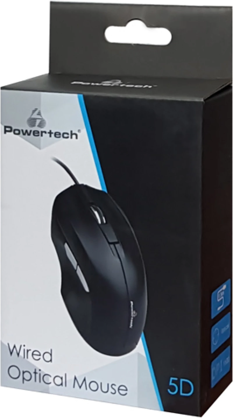 Powertech PT-851 Ενσύρματο Ποντίκι Μαύρο