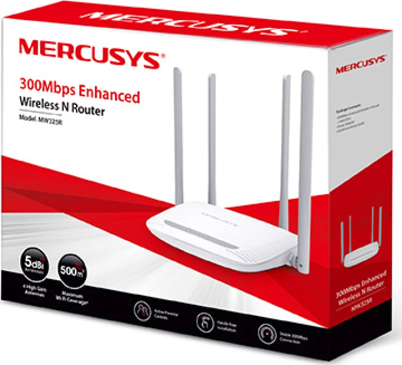 Mercusys Mw325R Wireless N Router 10/100Mbps 300Mb/S 2.4Ghz 2T4R 4X Fe