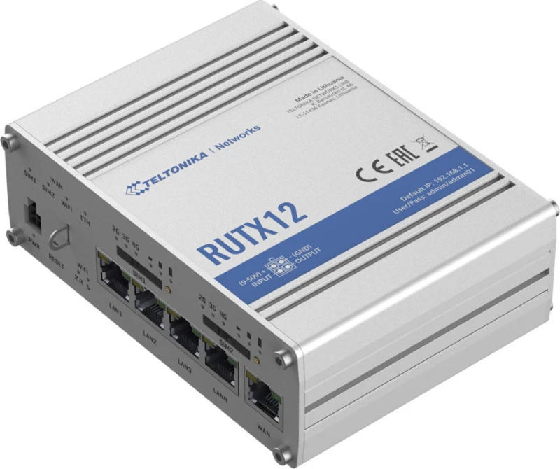 Teltonika Dual Lte Cat6 Industrial Cellular Router (Rutx12)