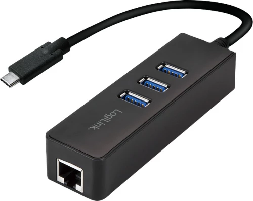 Αντάπτορας Δικτύου Usb Logilink 3.0 Typc To 1X Rj45U. 3X Usb3.0 Type A