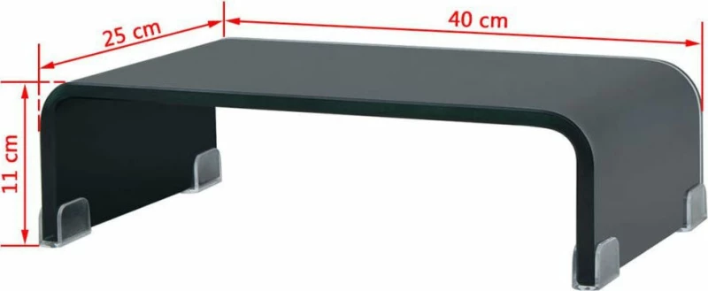 vidaXL Βάση Τηλεόρασης/Οθόνης Μαύρη 40 x 25 x 11 εκ. Γυάλινη