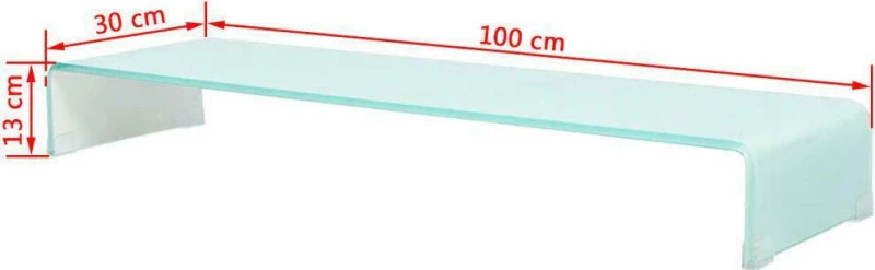 Βάση Τηλεόρασης/Οθόνης Λευκή 100 x 30 x 13 εκ. Γυάλινη