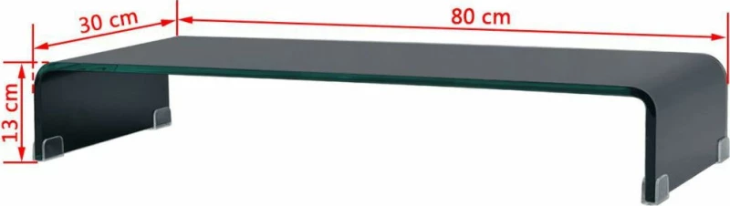 vidaXL Βάση Τηλεόρασης/Οθόνης Μαύρη 80 x 30 x 13 εκ. Γυάλινη