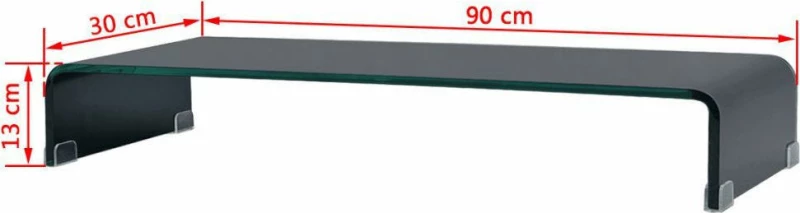 Βάση Τηλεόρασης/Οθόνης Μαύρη 90 x 30 x 13 εκ. Γυάλινη