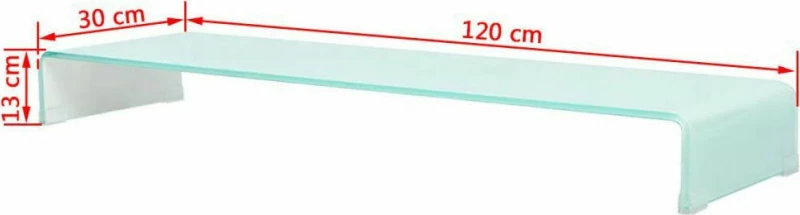 vidaXL Βάση Τηλεόρασης/Οθόνης Λευκή 120 x 30 x 13 εκ. Γυάλινη