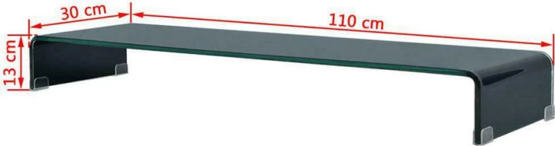 Βάση Τηλεόρασης/Οθόνης Μαύρη 110 x 30 x 13 εκ. Γυάλινη