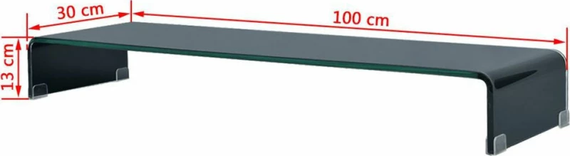 vidaXL Βάση Τηλεόρασης/Οθόνης Μαύρη 100 x 30 x 13 εκ. Γυάλινη