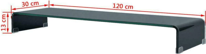 vidaXL Βάση Τηλεόρασης/Οθόνης Μαύρη 120 x 30 x 13 εκ. Γυάλινη