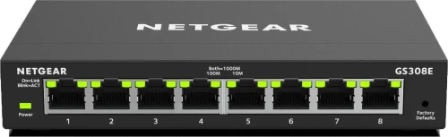 Netgear GS308E Διαχειρίσιμος Gigabit Ethernet (10/100/1000) Μαύρος (Μαύρο)