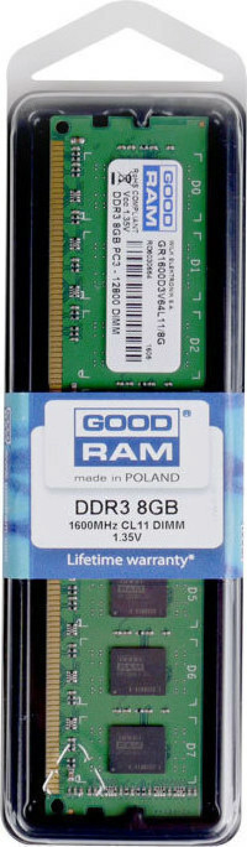 GoodRAM 8GB DDR3-1600MHz (GR1600D3V64L11/8G)