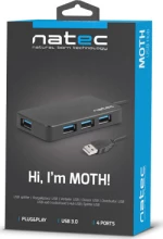 Natec Hub Usb 3.0 Moth (4 Ports, Black)